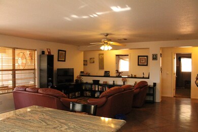 Looking from kitchen into family room