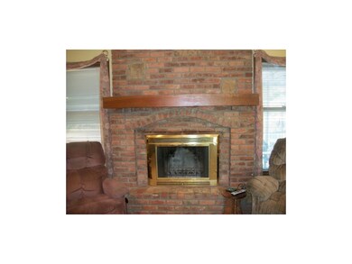 Beautiful brick wood burning fireplace.