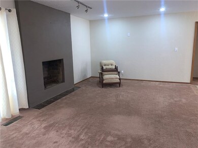 Check out that modern fireplace!