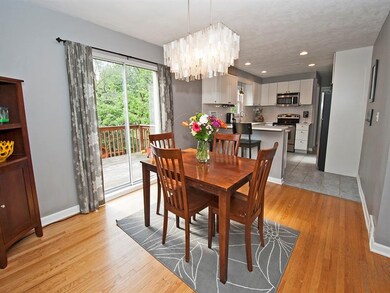spacious eat in kitchen overlooking the yard.