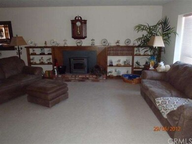 Large living room w/pellet stove.
