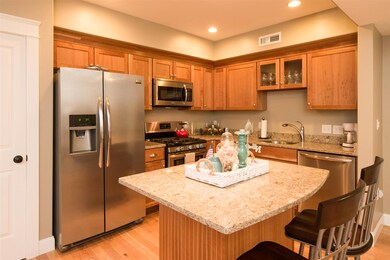 Large quartz island and counters.