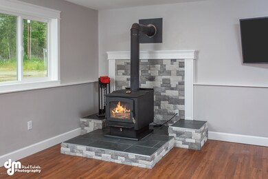 Custom hearth and real wood stove