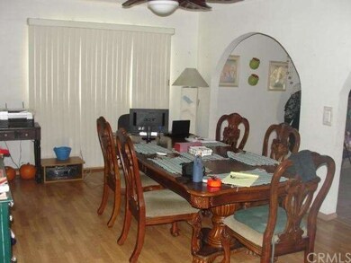 Dining area with laminate flooring