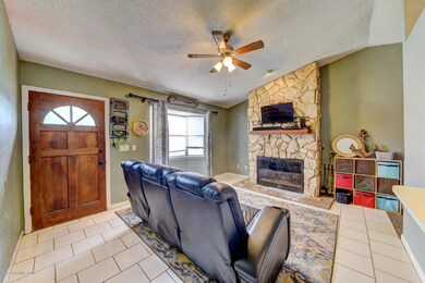 living room with fireplace