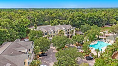 Aerial view of condos