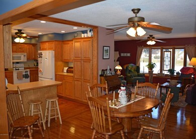 Dining room living room & kitchen