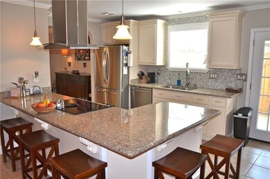 Kitchen with stainless appliances, double sink, gr
