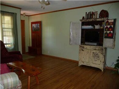 Living room with original wood floors