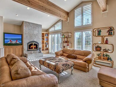 Living Room. Open floor plan highlighted by cathed
