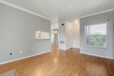 Unfurnished room featuring baseboards, light wood