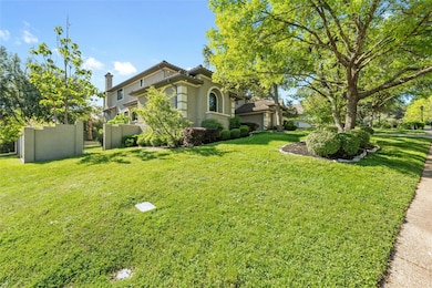 View of yard featuring a garage