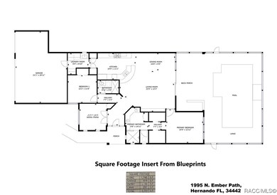 Floorplan with inset of square footage from bluepr
