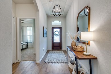 Foyer entrance featuring light wood-type flooring 