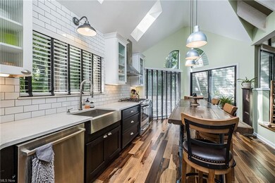View of the kitchen towards the sliding doors.