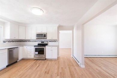 Kitchen open to dining area