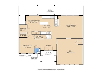Downstairs floor plan.