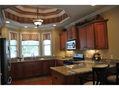 Kitchen. Cherry cabinets with glaze, granite count