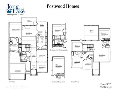 Plan 357 features 5 bedrooms, 4 full baths, and over 3,500 square feet of living space.
