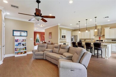 Open floor plan is great for entertaining.  Living