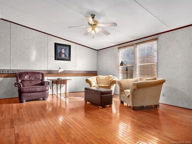 Living room with wood floors
