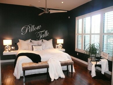 Master Bedroom with built in headboard