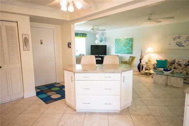 Eating area in kitchen with lots of storage.