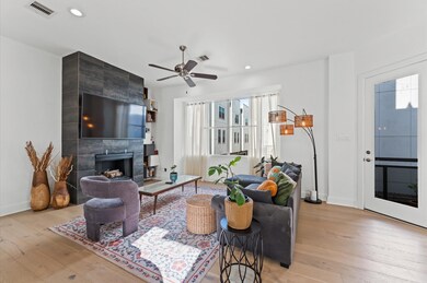 Bright and spacious living area with modern furnis