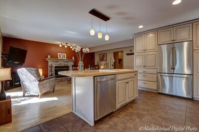 Family room with fireplace