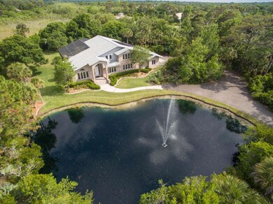 Elevated front and pond