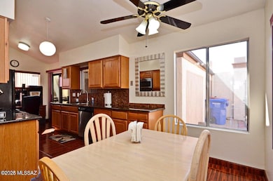 Kitchen with slider to garage