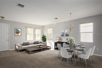 Living room dining room virtually staged