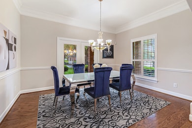 Formal Dining Room with double doors to porch