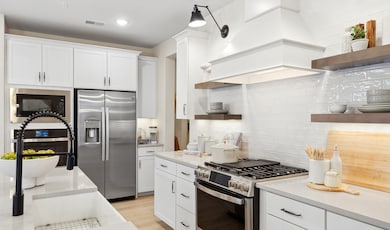 Kitchen with floating shelves
