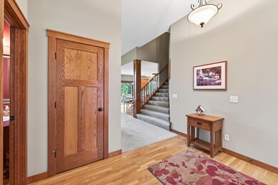 Real Oak hardwood flooring in front entry, dining and kitchen area.