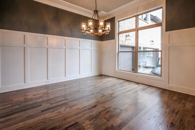 Elegant dining room with gray-washed 