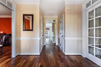 Office/sitting area on the right, dining room on the left