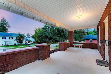 View of patio terrace at dusk