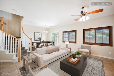 VIRTUAL PHOTO Living room featuring tile patterned