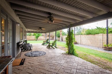 Long covered patio
