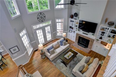 View of the great room from the second floor landi