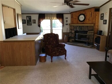 A reverse view of the living room showing the gas 