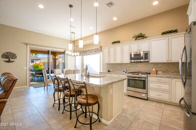 Kitchen island w/new pendant lighting