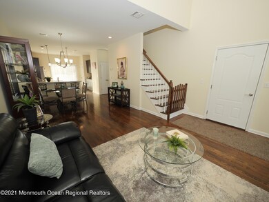 View from living room to staircase