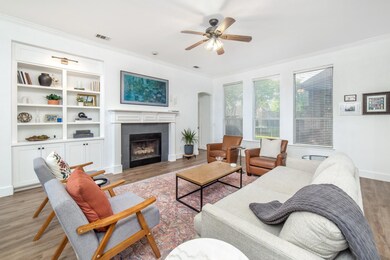 Living room featuring hardwood / wood-style floori