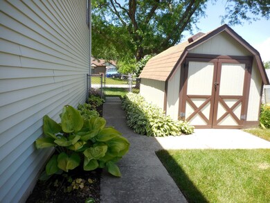 There is a large side shed for storage of all the