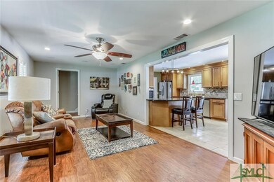 Family room with beautiful hardwood floors