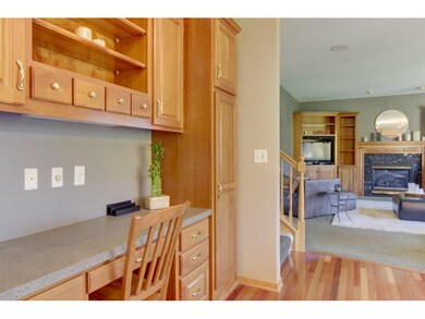 Built-in desk with lots of storage to keep organiz