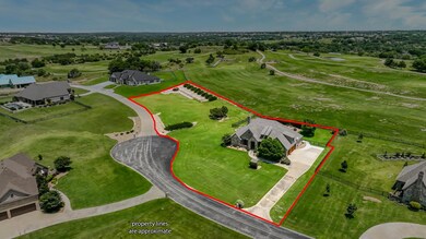 HUGE cul de sac lot! Red property lines are approximate to show entire property