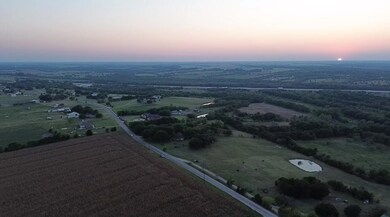 Aerial view at dusk with a rural view